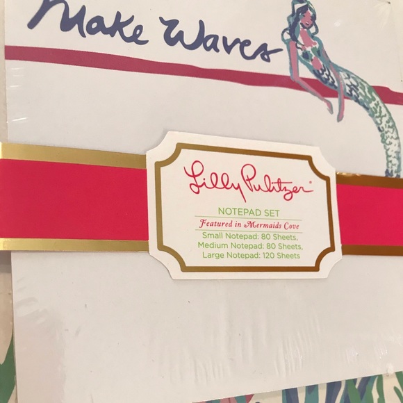 Lilly Pulitzer Notepad Set of 3 Mermaids Cove Pads - Picture 4 of 6